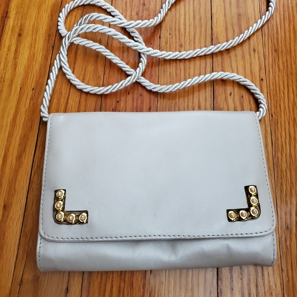 Enzo Angiolini Vintage Cream  Crossbody Bag with Gold Details - Picture 1 of 13